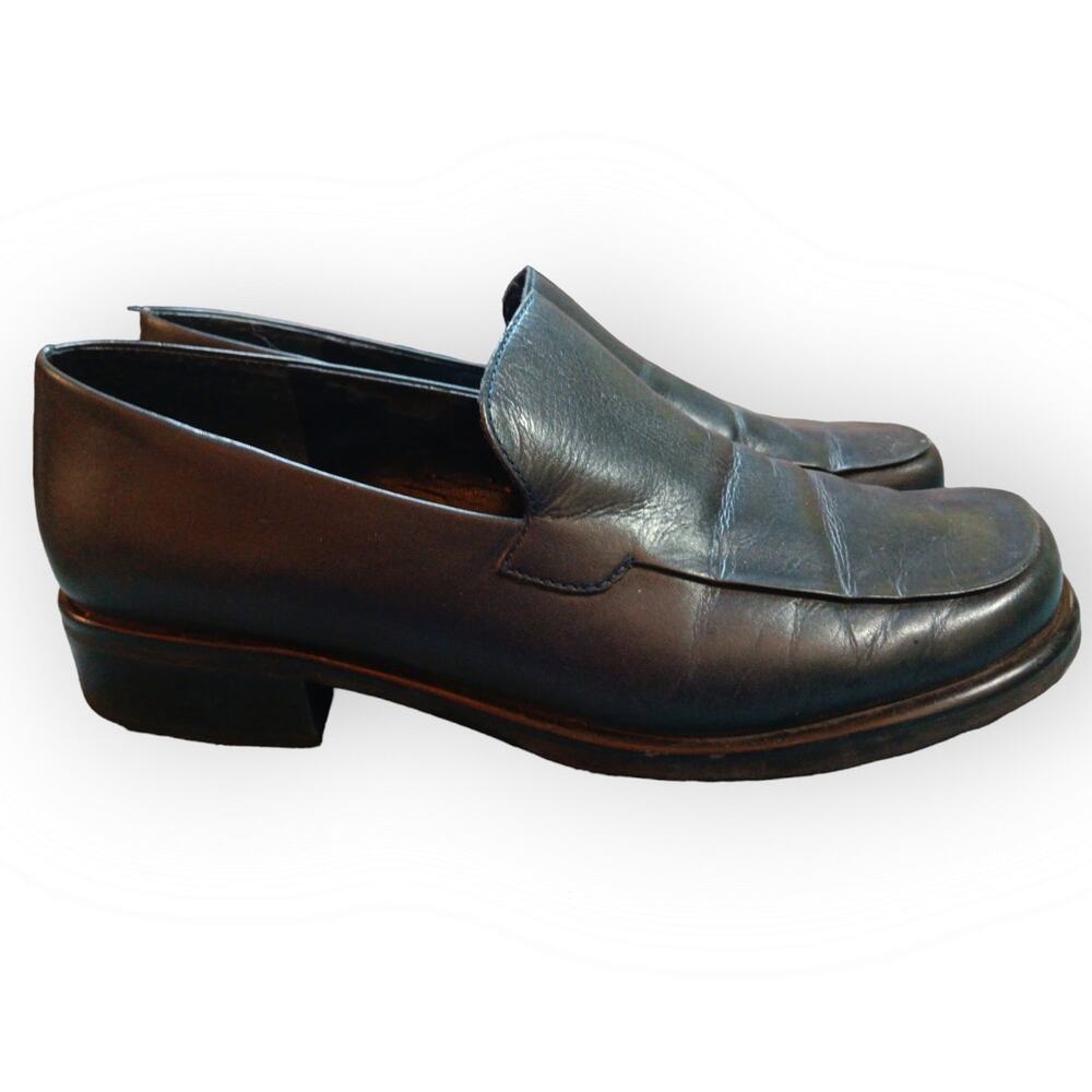 Franco Sarto Black Leather Slip-On Loafers
